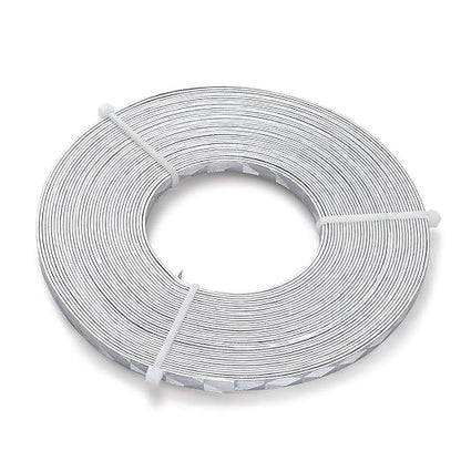 Fashewelry 32.8 Feet 5mm Aluminum Flat Artistic Wire Silver Bendable Metal Craft Wire for Beading for Bezel Sculpting Armature Jewelry Making Gem Metal Wrap