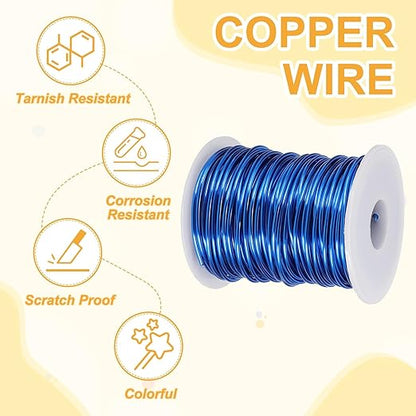 uxcell 12 Gauge / 2mm Anodized Aluminum Wire for Jewelry Craft Making, 102 Feet Bendable Flexible Wire for DIY Home Decor Gardening Sculpture, Dark Blue