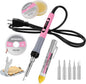WORKPRO Soldering Iron Kit, 90W Soldering Gun with Digital Display, Iron Tips, 11-in-1 Adjustable Temperature Welding Kit for Electronic Repair, DIY Enthusiasts(110V US Plug,Pink)