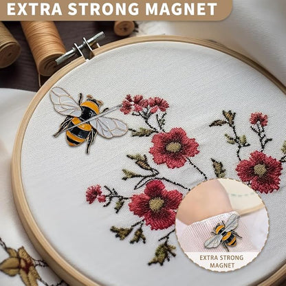 Needle Minder Magnet, Magnetic Needle Minder, Needle Minders Magnetic Cross Stitch Accessories, Magnetic Needle Holder, Life Tree, Butterfly, Cats, Owl, Heart (Bee)