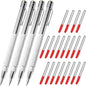 4 Pcs Tungsten Carbide Etching Tool with 20 Replacement Tips, Aluminium Carbide Engraving Pen With Clip, Metal Engraving Tool for Glass Ceramics and Hardened Steel Sheet