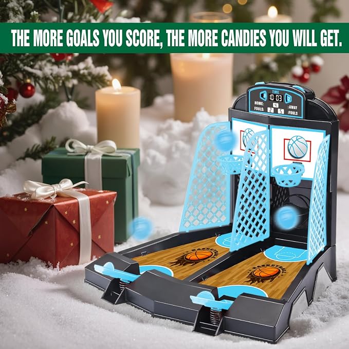 Table Top Games, Glow in The Dark Mini Basketball Game - Desktop Games for Kids，Desk Toys for Office for Adults - Basketball Gifts for Boys 3 4 5 6 7 8 9 10 11 12