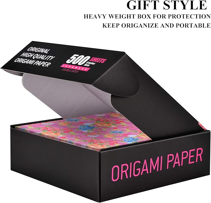 Japanese Washi Origami Paper 500 Sheets, 10 Vivid Colors, Colors Make Colorful and Easy Origami,6 Inch Square Sheet, for Kids & Adults, Papers, Arts and Crafts Projects (E-Book Included)