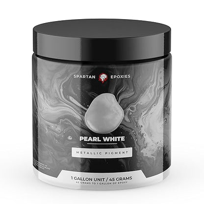 Spartan Epoxies Metallic Pigment Powder for Epoxy - 30 Unique Colors, 4oz for 1 Gallon and 12oz for 3 Gallons of Clear Epoxy, Made in The USA (Pearl White, 4oz (45 Grams))