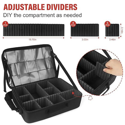 Xykzra MTG Bag Card Storage Box for 2000+ Cards,3-Layer Card Deck Box with Dividers and Shoulder Straps,Trading Card Case Fits for MTG/TCG/Magic/Sports Cards - Black