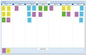 Sky Blue 7-Column Task, Goals & Objective Wall Horizontal Organizer 36" x 56". Complete with Marker