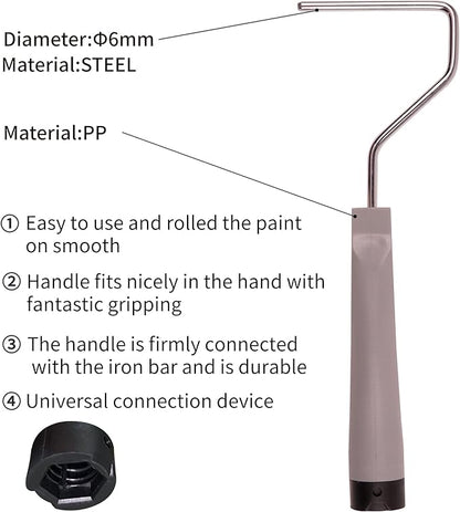 Voomey Small Paint Roller, Mini Paint Roller Kit 4 Inch, Microfiber Paint Rollers, Foam Paint Roller, Paint Roller Covers, Paint Tray with Liner, Mini Rollers for Painting
