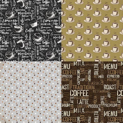 Vintage Coffee Scrapbook Paper Pad - 6x6, 24 Sheets, Cardstock, Square, Uncoated, Perfect for Scrapbooking, Crafts