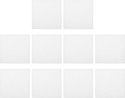 PATIKIL Plastic Mesh Canvas Sheets,10Pcs 3.1 x 3.1inch Cross Needlework Blank Yarn Crafting for Embroidery DIY Bookmarks Cup Mats, White, Square