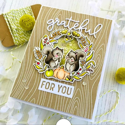 Metal Cutting Dies DIY Merry Christams Embossing Stencil Template Scrapbooking Card Making Mold Photo Album Arts Crafts Tools (Thankful Grateful for you-10.5x5.4cm)