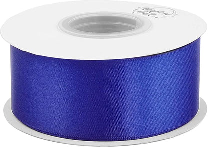 Humphrey's Craft 1-1/2 Inch Cobalt Blue Double Faced Satin Ribbon - 25 Yards Variety of Color for Crafts Gift Wrapping Bows Bouquet Decoration Sewing Christmas Tree Wedding Invitation Card.