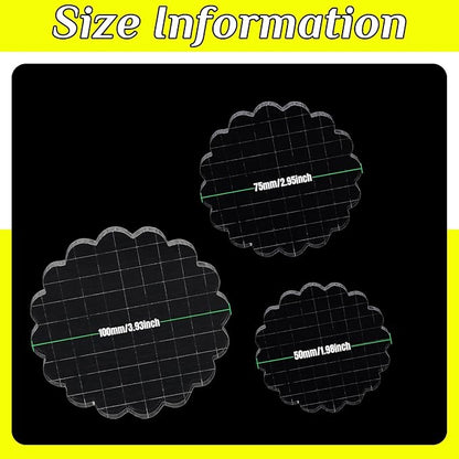 3 Pieces Acrylic Stamp Blocks Set, Sector Clear Stamping Blocks Tools Set With Grid Lines for Scrapbooking Crafts Making