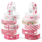12 Rolls Pink Heart Washi Tape Set, Valentine's Day Love Heart Masking Tape Decorative Paper Tape for DIY Craft Wrapping Scrapbook Envelope Wedding Party,16.4FT