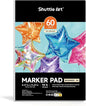 Shuttle Art Marker Pad,11.69”x8.27” Portable A4 Sketchbook, 60 Sheets Drawing Paper, 98LB/160GSM Smooth Surface Bleedproof Art Paper, Glue-Bound, Great for Beginners to Draw, Paint & Sketch