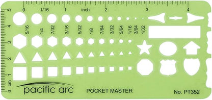 Pacific Arc Pocket Master Template Guide, Featuring Perfect Circles, Hexagons, Triangles, and Squares