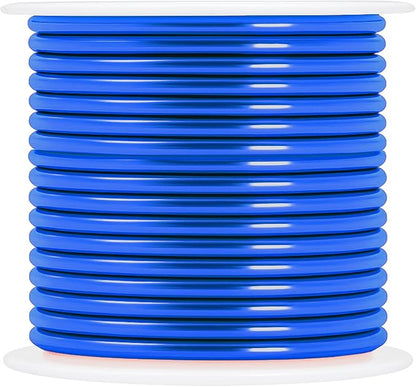 Mandala Crafts 13 Gauge Anodized Aluminum Craft Wire for Jewelry Making - 300 FT Colored Flexible Silver Copper True Blue Pink Ice Blue Green Wire - Bendable for Bonsai Armature Crafting Sculpting