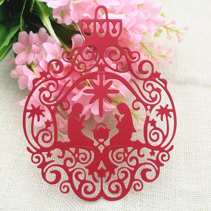 Mvchifay Cutting Dies Happy Birthday Metal Stencils Scrapbooking Tool DIY Emboss Paper Card Making (Pray couples-12.6x10.2cm)