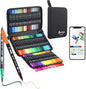 80 Colors Numbered Dual Tip Brush Pens with Free App, Fine and Brush Tips Pens for Adults and Kids, Coloring Markers for Coloring Book Bullet Journaling Note Taking Planner Hand Lettering