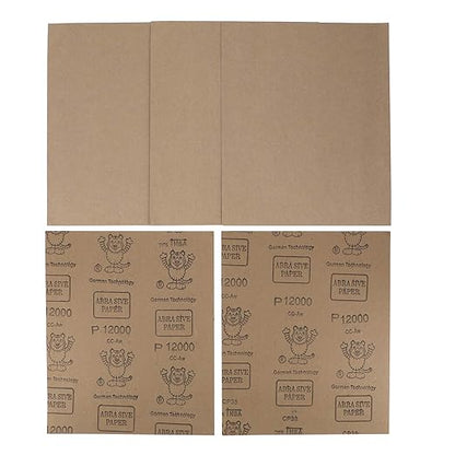 9x11 inch 5 Sheets Sandpaper, Wet or Dry 12000 High Grit Extra Fine Sand Paper, Silicon Carbide Waterproof Abrasive Pads for Automotive Sanding, Wood Turing Finishing, Metal Furniture Polishing