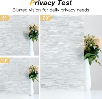 Haton Window Privacy Film, Frosted Glass Privacy Window Clings, Sun Blocking Frosting Opaque Coverings, Static Cling Removable Decorative Stickers for Home Door, Non-Adhesive 29.5" x 78.7"