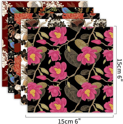 Origami Paper Kit 100 Sheets 6 Inch Square Double Sided Color 20 Vivid Colors for Hand Crafts Origami Paper Arts Creativity.Luxuriant Flowers