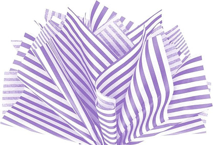 Flexicore Packaging Lilac Purple Pin Stripe Print Gift Wrap Tissue Paper Size: 15 Inch X 20 Inch | Count: 10 Sheets | Color: Lilac Pin Stripe
