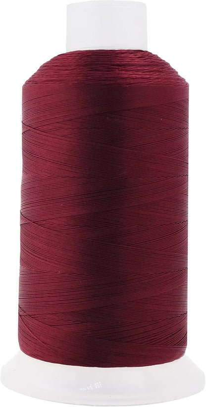 Mandala Crafts Wine Heavy Duty Thread -1500 Yds Tex 90 Thread for Sewing Drapery Jeans Leather Hair - Bonded Polyester for Outdoor Marine Upholstery