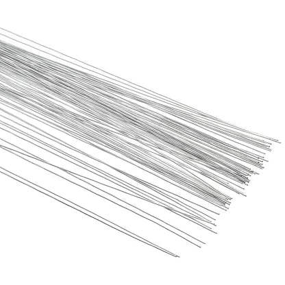 PATIKIL 24 Gauge 16" Floral Stem Wire, 100 Pcs Paper Wrapped Iron Artificial Flower Stem Accessories for DIY Bouquet Stem and Craft Decoration, Silver