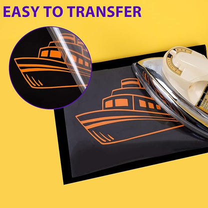 RENLITONG Orange Iron on Vinyl 12Inch by 50ft Roll HTV Heat Transfer Vinyl for T-Shirt HTV Rolls for All Cutter Machine - Easy to Cut & Weed for Heat Transfer Design