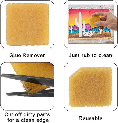 2pcs Glue and Residue Eraser Rubber Cement Cleaner for Removing Adhesive and Residues from Paper Plastic and More