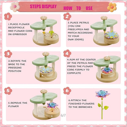 Toys for Girls 3 4 5 6 7 8 9 10 Years Old,189 PCS DIY Craft Kits for Kids,Fabric Flower Bouquets for Girls Gifts,Educational Preschool Learning Toys for Toddler Kids,Birthdays Gifts,Stocking Stuffers