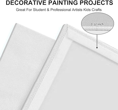 Canvas Panels 11x14 Inch 12-Pack, 10 oz Primed 100% Cotton Canvases for Painting, White Blank Flat Canvas Boards for Oil Acrylics Watercolor Tempera Paints