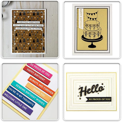 ORIGACH Elegant Everyday Sentiments Words Hot Foil Plate and Die Cuts Sets for DIY Scrapbooking Paper Cards Decor Embossing Foil Handmade Craft
