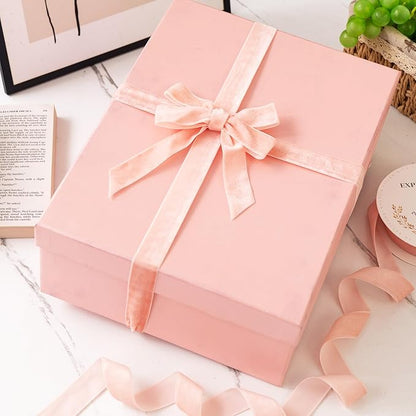 Pink Velvet Ribbon 3/8'' 2 Rolls Total 30 Yards, Use for Gift Wrapping, Christmas Tree, Wreath Decoration, DIY Crafts (Pink, Light Pink)