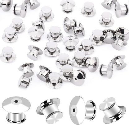 DECYOOL 60PCS Metal Locking Pin Backs, Pin Keepers Clasp Pin Backs Locking Buckles for Brooch DIY Crafts Badges Enamel Lapel Needles Pin Lock