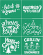 JAJADO Self Adhesive Silk Screen Stencils Let it Snow Merry Christmas Stencils Christmas Decor Sign Snowflakes Stencils for Wood, Tote Bag, Porch, Christmas Card, T-Shirt, Mug, Window, Towel
