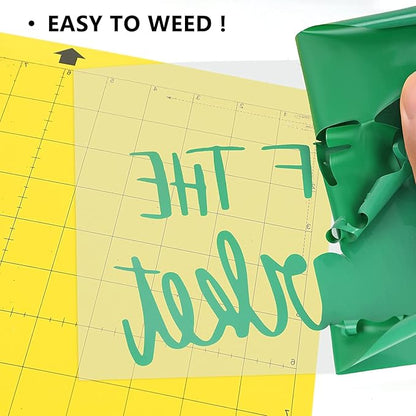HTV Iron on Vinyl 12Inch by 12ft Roll Heat Transfer Vinyl for T-Shirt HTV Vinyl Rolls for All Cutter Machine - Easy to Cut & Weed for Heat Transfer Design (12ft, Green)