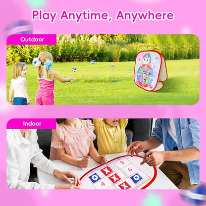 Bean Bag Toss Game for Kids - 5IN1 Kid Cornhole Toys Set, Over 3 Years Toddlers Children Backyard Beach Lawn Outdoor Indoor Throwing Toy to Boys Girls Birthday Family Party Christmas Easter Gift
