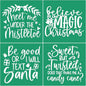 JAJADO Christmas Silk Screen Stencils Reusable Adhesive Stencils Winter Christmas Silk Sceen Transfers Santa Sacks DIY Xmas Gift for Office, School, Bakery, Coffee Bar, Christmas Home Decor Ornaments