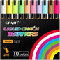 SFAIH 10 Pastel Liquid Chalk Markers [1s Wet Wipe] - No Residue, 6mm Chalkboard Markers for Blackboard, Calendar, Windows, Glass, Zero Dust, Non-Toxic, Chalk for Kids, School Teacher Must Haves