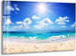 My Photostation.com Round 31,5'' Summer Beach Landscape Glass Wall ArtTempered Glass Printing Wall Decor Large Wall Art Wall Hangings