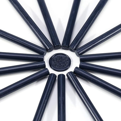 Yoption 15 Pcs Navy Blue Glue Gun Sealing Wax Sticks for Wax Seal Stamp, Great for Wedding Invitations, Christmas Cards, Envelopes