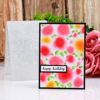 BAOFALI 3D Embossing Folder for Card Making,Floral Pattern Clear Plastic Texture Fades Embossing Folder Template for Scrapbooking Cardstock Album DIY Decoration Paper Crafting 6.3x4.5inch