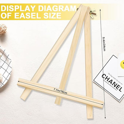 Mini Easels 6 Pack, Small Easels for Painting 24cm/9 Inch, Folding Design, Small Easel with 6 Palettes and 30 Brushes, Suitable for Outdoor Painting Party