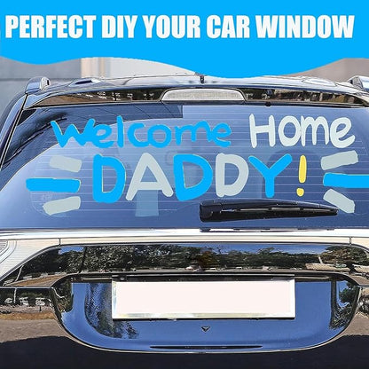 Window Chalk Markers for Cars Glass Washable, 8 Colors Jumbo Liquid Chalk Marker Pens with 15mm 3 in 1 Nib Wide Tip, Chalkboard Markers Car Window Paint Pen for Auto, Mirror, Poster, Business