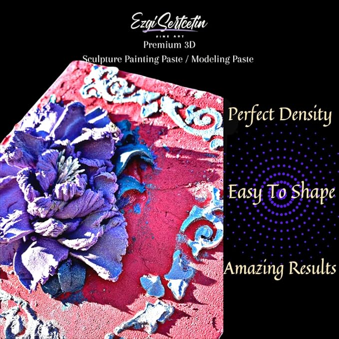 3D Sculpture Painting Paste|Texture Paste|Decorative Plaster|Ready to Use|Unique Colors|Ideal for Artwork|Stencil|Flowers|Texture|Art Relief| 6oz (Pistachio)