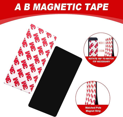 Thaibear Magnetic Strip, Flexible Magnetic Strips with Adhesive Backing (42 Pack, 3" x 1") Strong Adhesive Magnetic Tape for DIY, Crafts, Fridge - Sticky Magnet Tape Strip for Wall