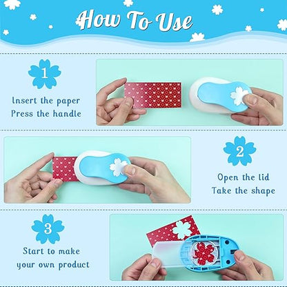 Flower Hole Punch for Craft Size Out 1-Inch, Cherry Blossoms Paper Punch Shapes, Craft Lever Handmade Paper, Tool Flower for Scrapbook, Festival Cards, DIY Arts