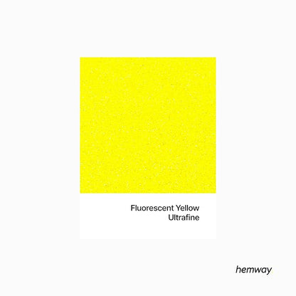 Hemway Polyurethane & Epoxy Resin Glitter 100g / 3.5oz Metallic Crystal Flake Additive for Flooring Jewelry Tumblers Glass Pigment - Ultrafine (1/128" 0.008" 0.2mm) - Fluorescent Yellow