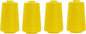 Mandala Crafts 4 Pack of Serger Threads Cones Spools - 40S/2 24000 Yards Polyester Yellow Threads for Sergers Machine and Overlock Quilting Sewing Machine